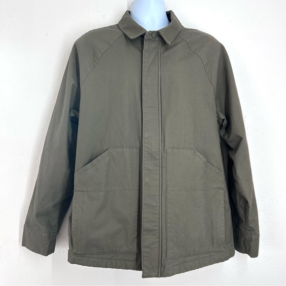 Prana Upper Dash Shirt Jacket Mens L Slate Green Flannel Lined Chore Coat NWOT - Picture 3 of 16